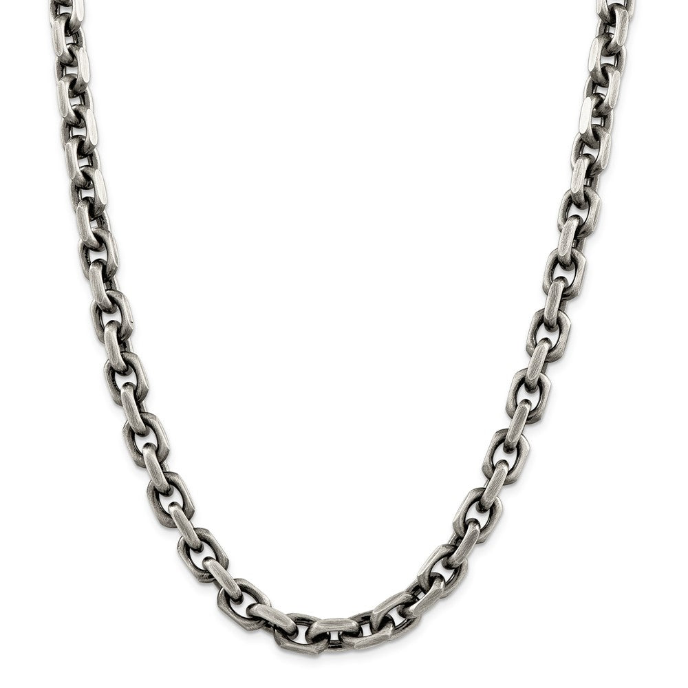 Alternate view of the Men&#39;s 8.6mm, Sterling Silver Antiqued Cable Chain Necklace by The Black Bow Jewelry Co.