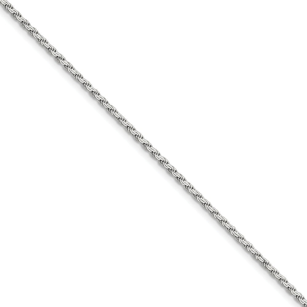 2.25mm, Sterling Silver, Flat Rope Chain Bracelet, Item C8733-B by The Black Bow Jewelry Co.
