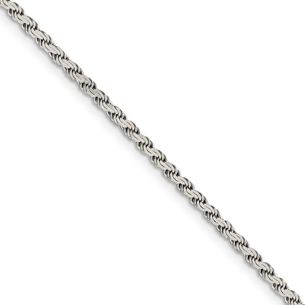 2.25mm Sterling Silver Solid Flat Rope Chain Necklace, Item C8733 by The Black Bow Jewelry Co.