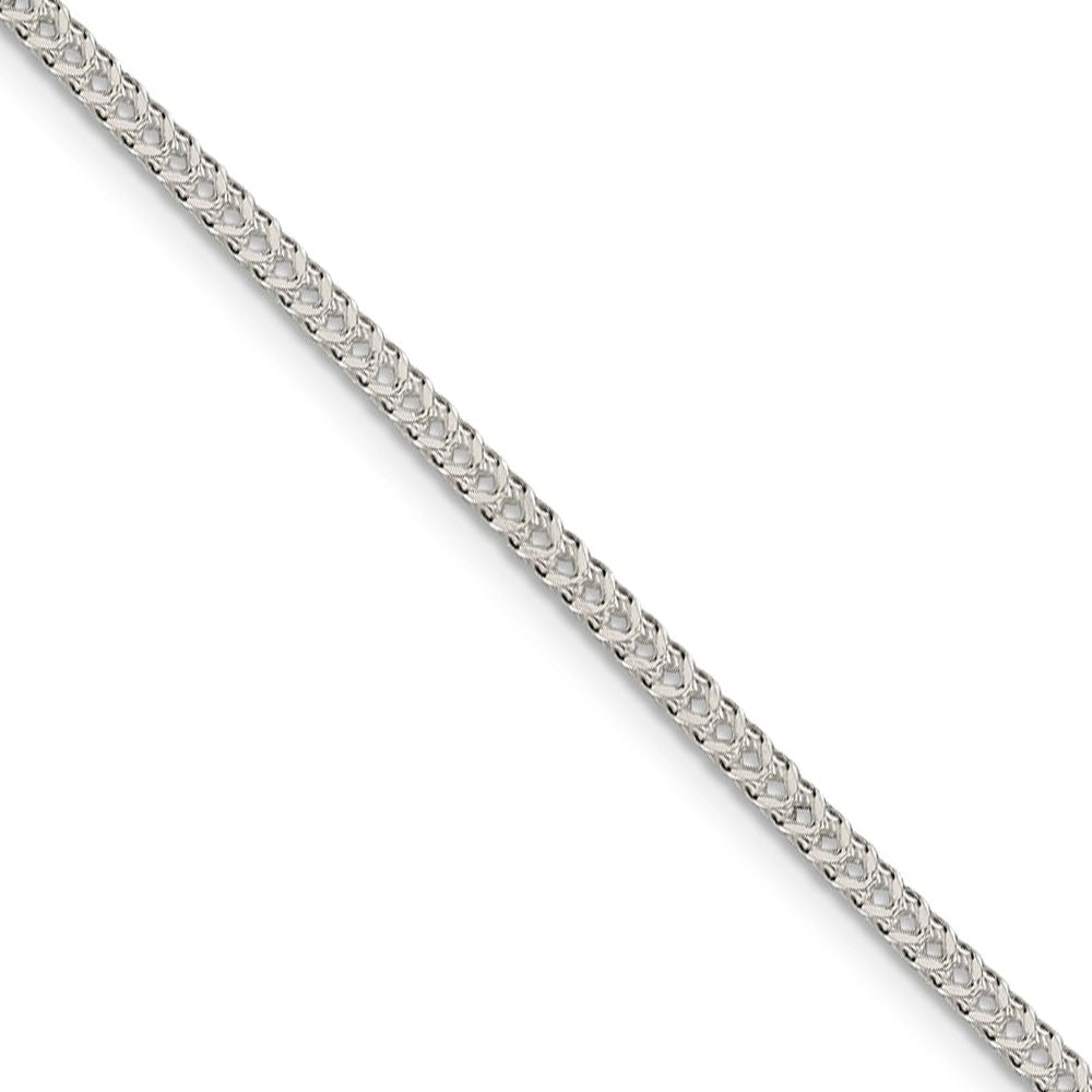 2mm Sterling Silver Diamond Cut Solid Square Franco Chain Necklace