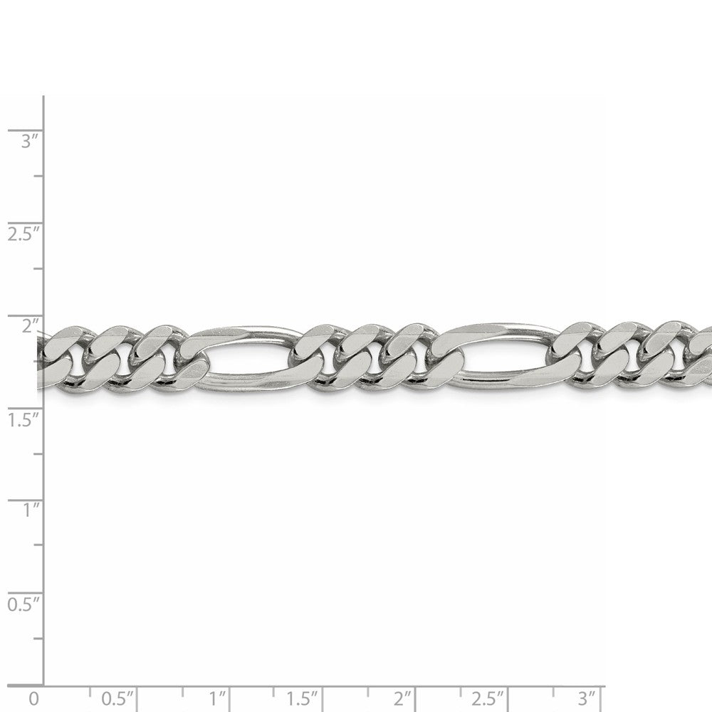 Alternate view of the Men&#39;s 9mm, Sterling Silver, Solid Figaro Chain Necklace by The Black Bow Jewelry Co.