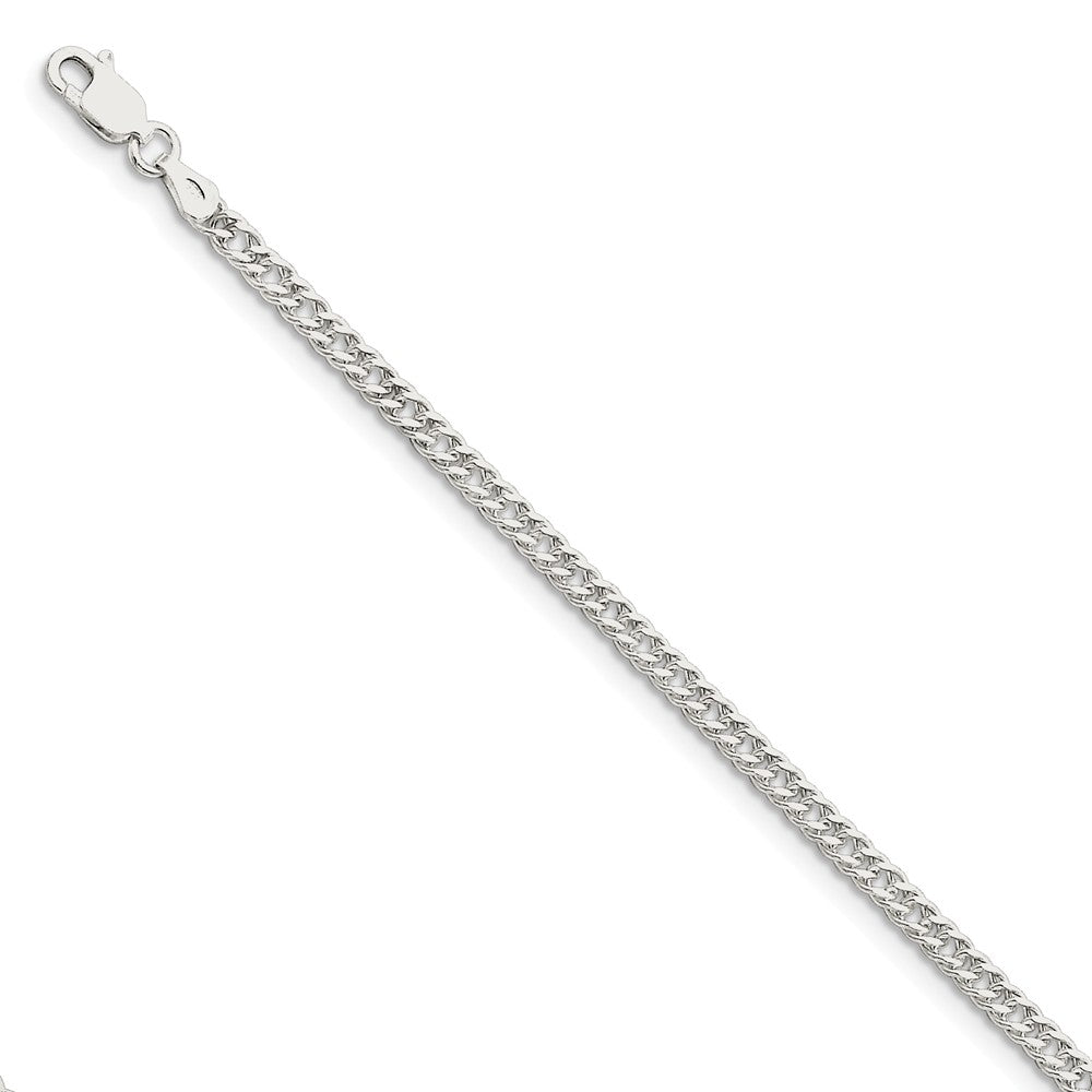 3.3mm, Sterling Silver, Solid Rambo Curb Chain Bracelet