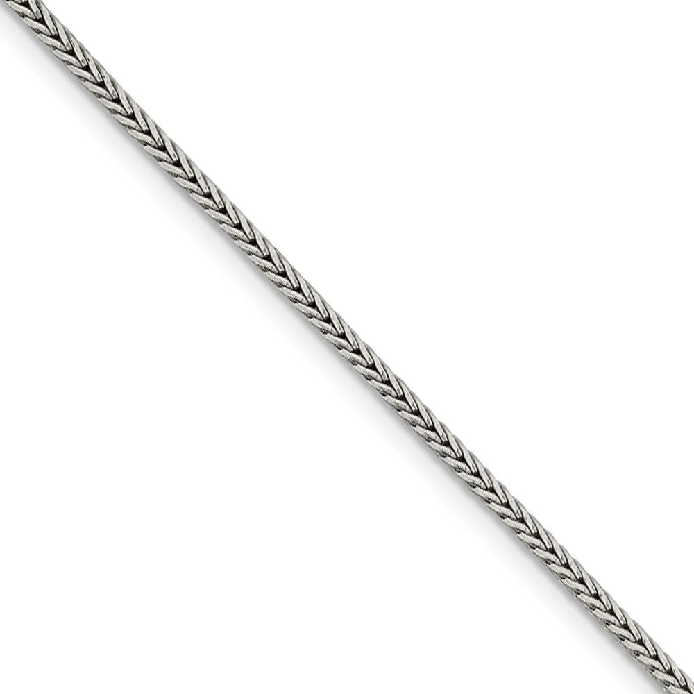 2mm Sterling Silver Diamond Cut Solid Round Franco Chain Necklace