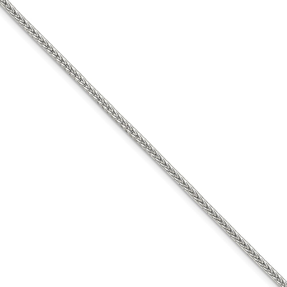 2.5mm Sterling Silver Diamond Cut Solid Round Franco Chain Bracelet