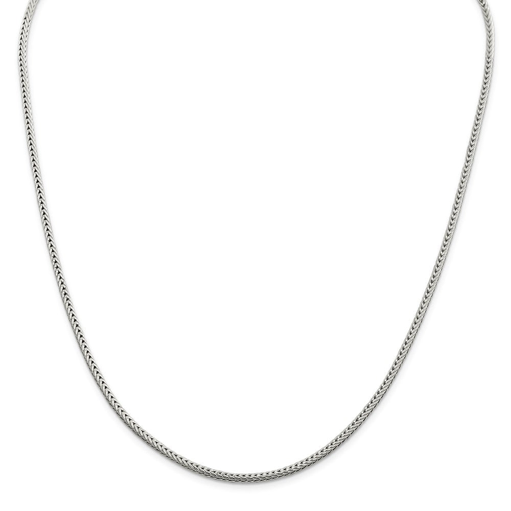 Alternate view of the 2.5mm Sterling Silver Diamond Cut Solid Round Franco Chain Necklace by The Black Bow Jewelry Co.