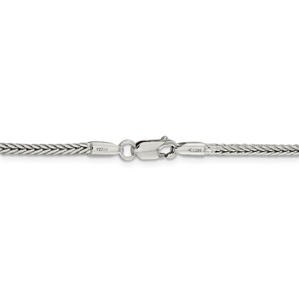 Alternate view of the 2.5mm Sterling Silver Diamond Cut Solid Round Franco Chain Necklace by The Black Bow Jewelry Co.