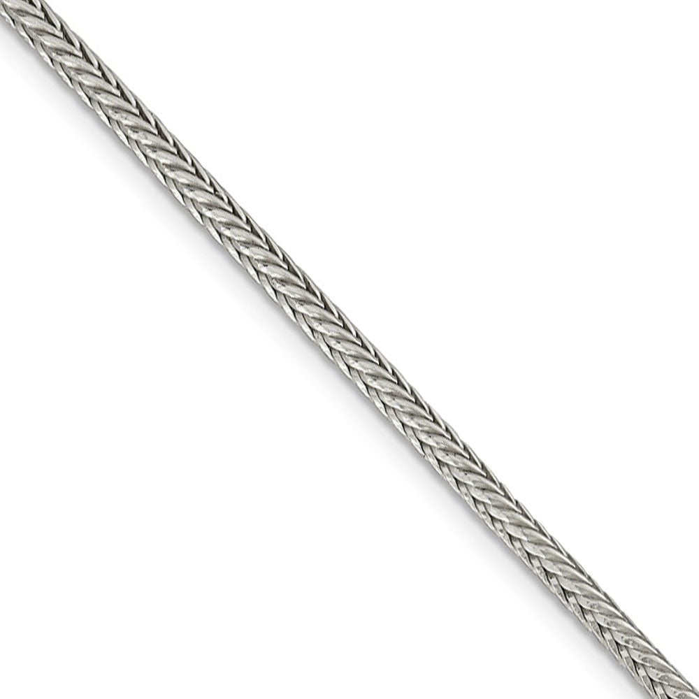 2.5mm Sterling Silver Diamond Cut Solid Round Franco Chain Necklace