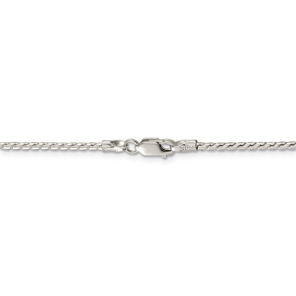 Alternate view of the 1.75mm Sterling Silver Solid Round Franco Chain Necklace by The Black Bow Jewelry Co.
