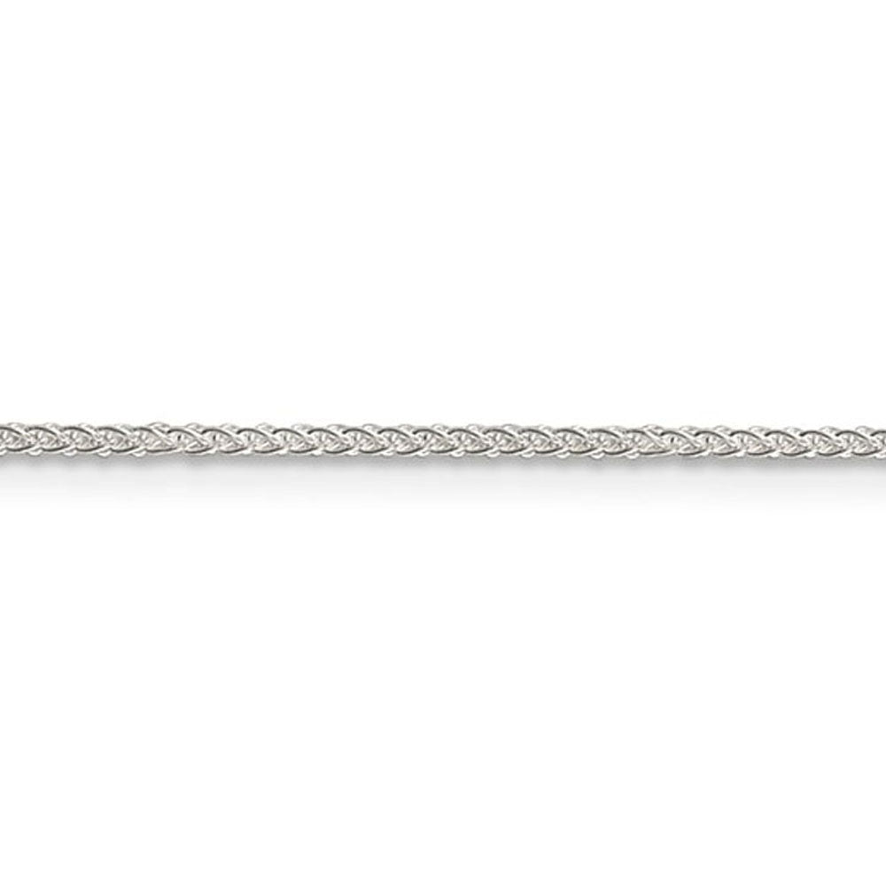 Alternate view of the 1.25mm, Sterling Silver Round Solid Spiga Chain Anklet by The Black Bow Jewelry Co.