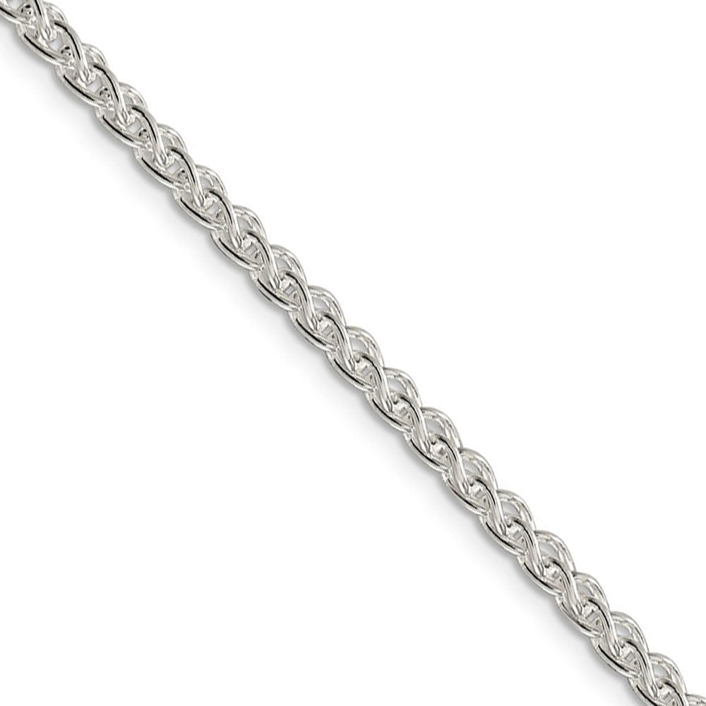 3mm, Sterling Silver Round Solid Spiga Chain Necklace, Item C8768 by The Black Bow Jewelry Co.