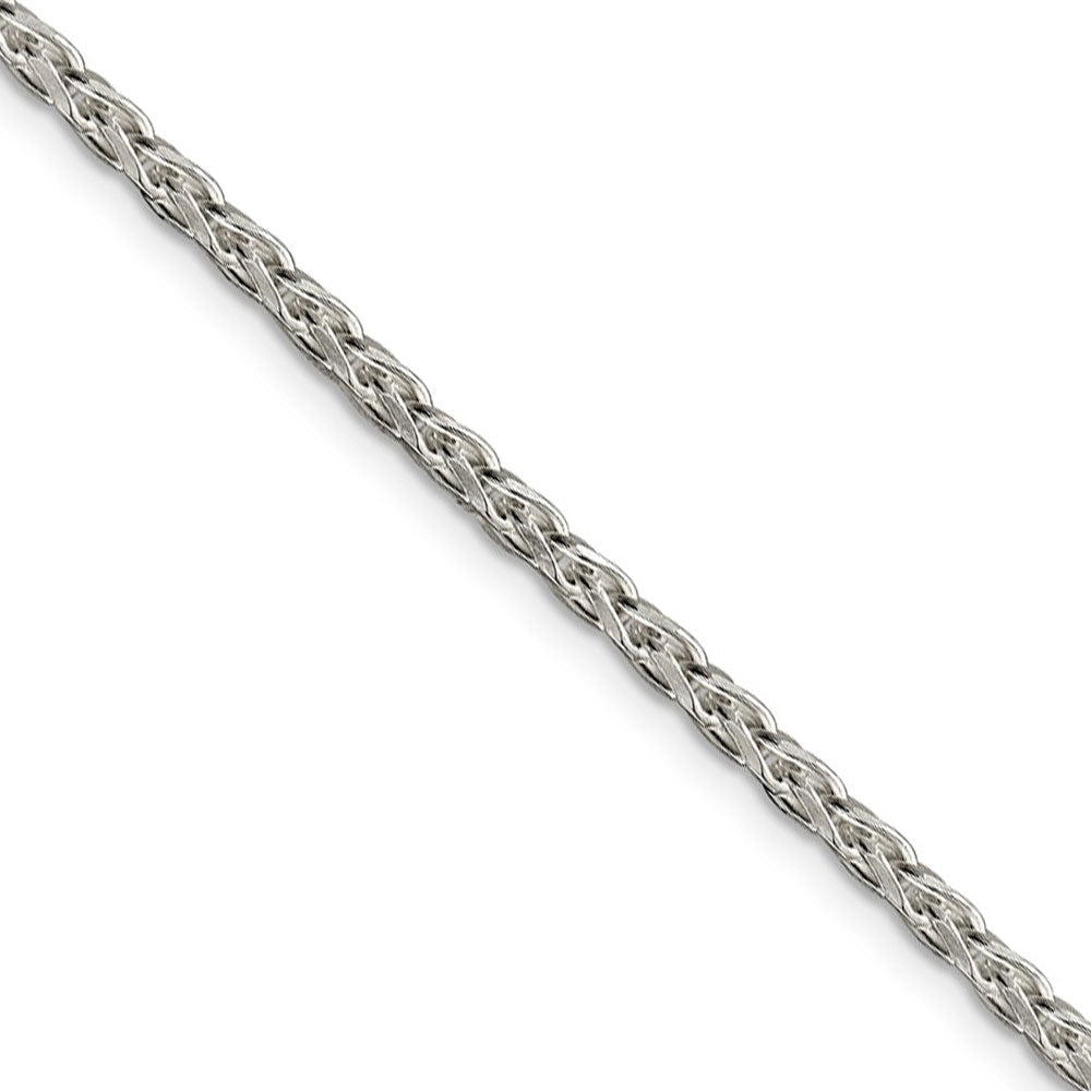 3mm, Sterling Silver Round Solid Spiga Chain Necklace