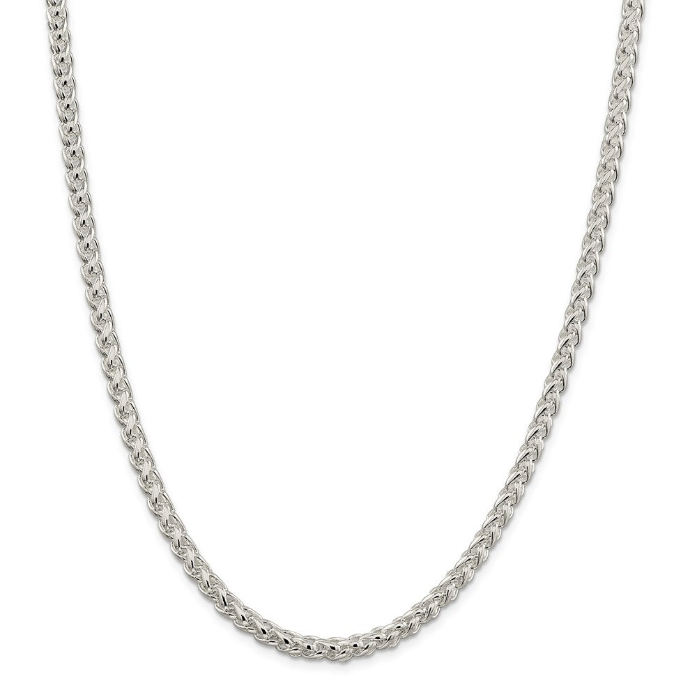 Alternate view of the Men&#39;s 5mm, Sterling Silver Round Solid Spiga Chain Necklace by The Black Bow Jewelry Co.