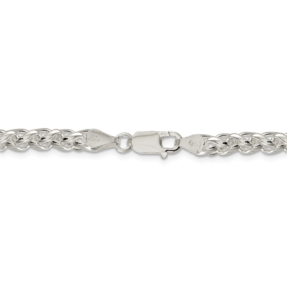 Alternate view of the Men&#39;s 5mm, Sterling Silver Round Solid Spiga Chain Necklace by The Black Bow Jewelry Co.