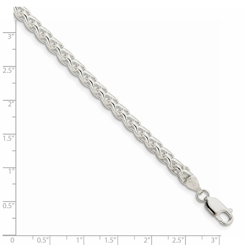 Alternate view of the Men&#39;s 5mm, Sterling Silver Round Solid Spiga Chain Necklace by The Black Bow Jewelry Co.