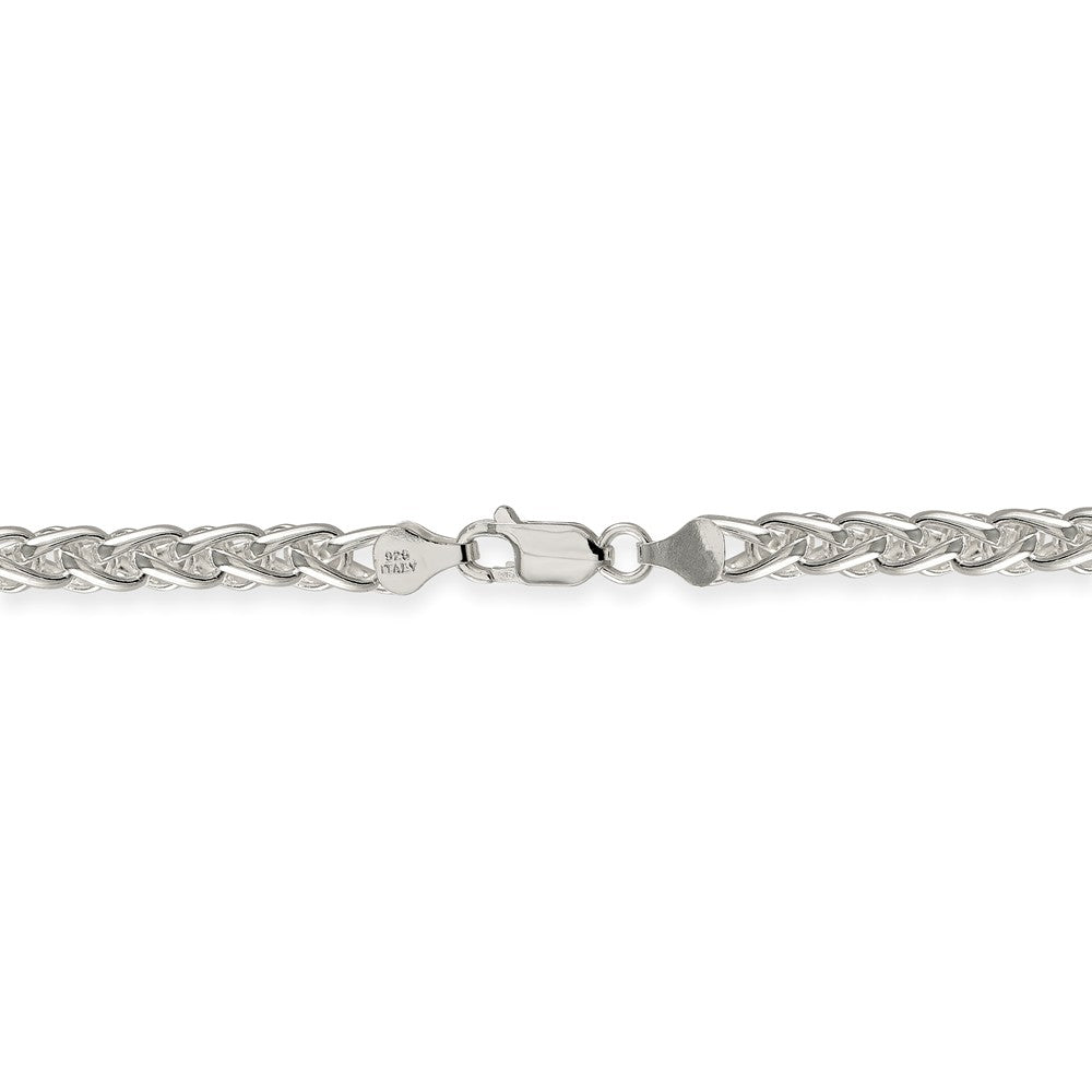 Alternate view of the Men&#39;s 6mm, Sterling Silver Round Solid Spiga Chain Necklace by The Black Bow Jewelry Co.