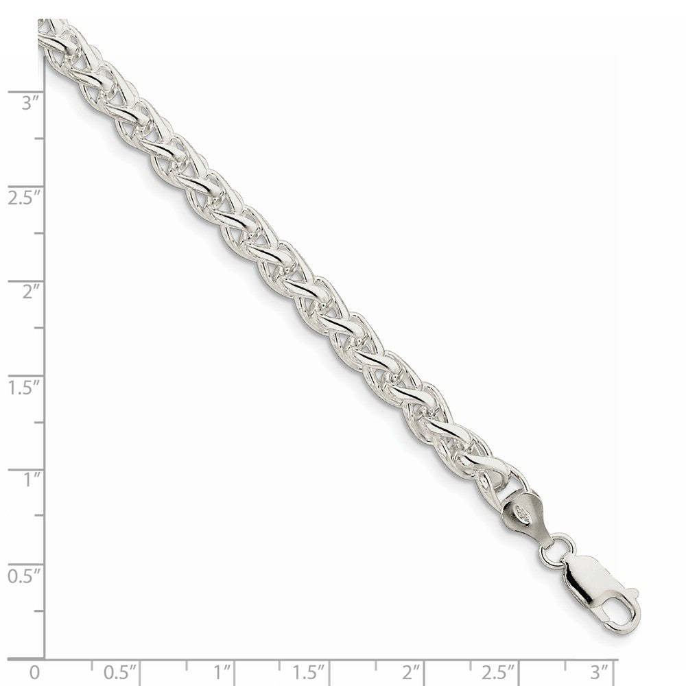Alternate view of the Men&#39;s 6mm, Sterling Silver Round Solid Spiga Chain Necklace by The Black Bow Jewelry Co.