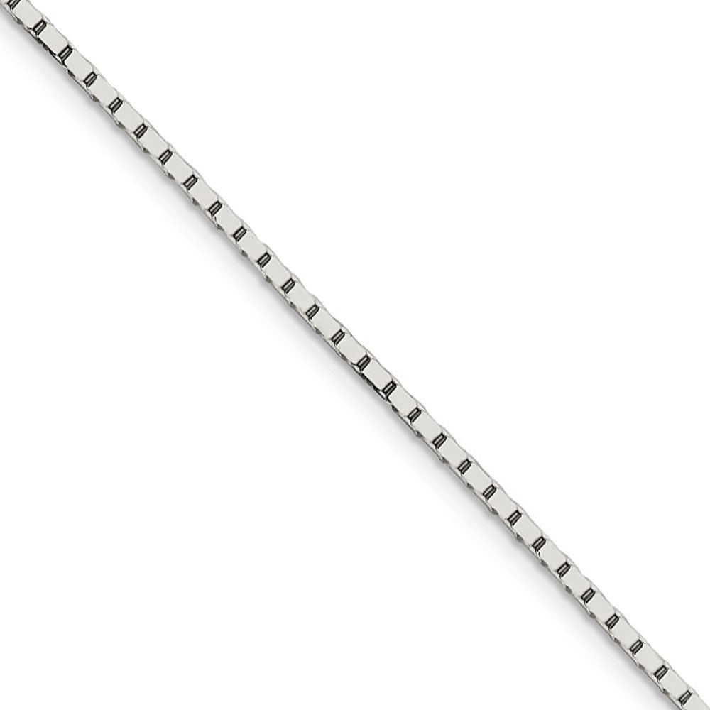 1.5mm, Sterling Silver Mirror Box Chain Necklace, Item C8776 by The Black Bow Jewelry Co.