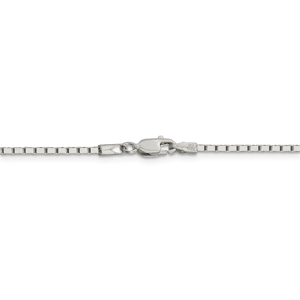 Alternate view of the 1.5mm, Sterling Silver Mirror Box Chain Necklace by The Black Bow Jewelry Co.