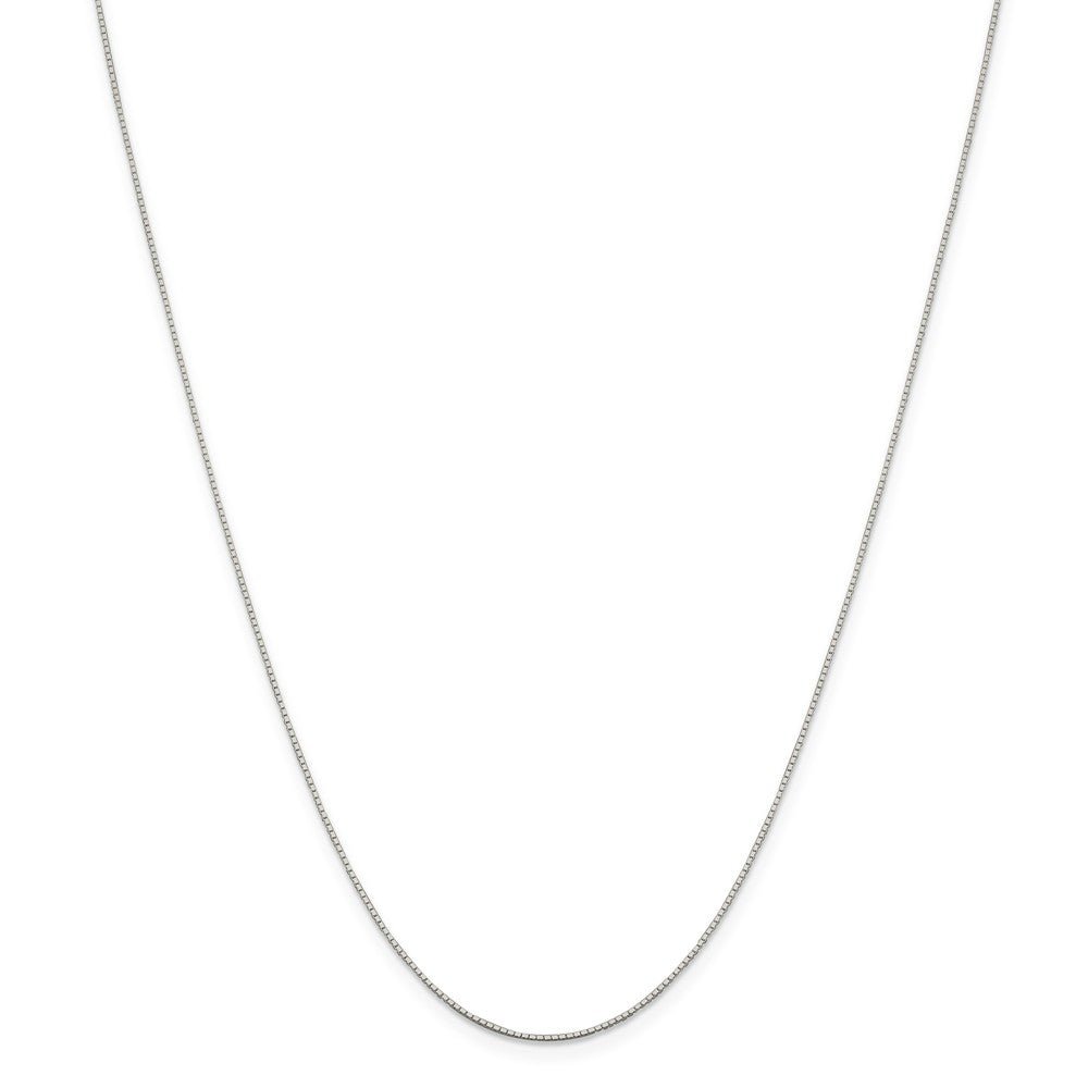 Alternate view of the 0.6mm, Sterling Silver Diamond Cut Mirror Box Chain Necklace by The Black Bow Jewelry Co.