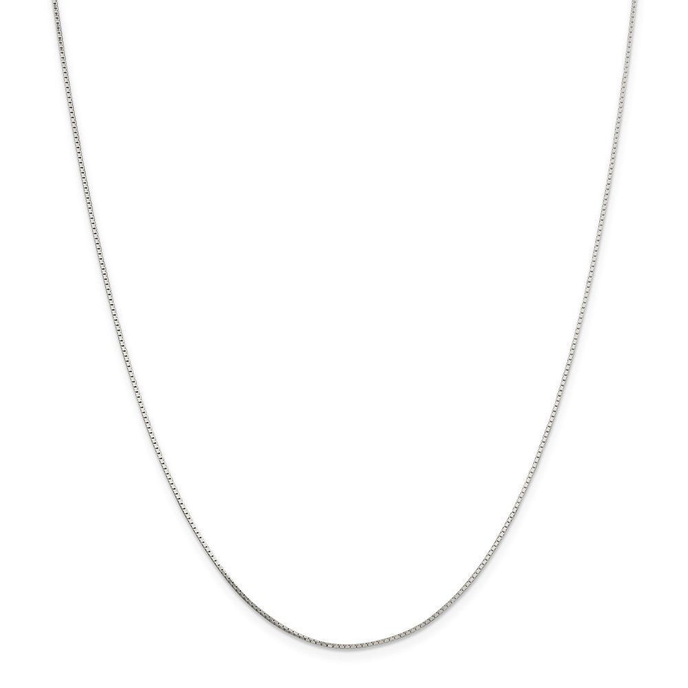 Alternate view of the 0.7mm Sterling Silver Solid Diamond Cut Mirror Box Chain Necklace by The Black Bow Jewelry Co.