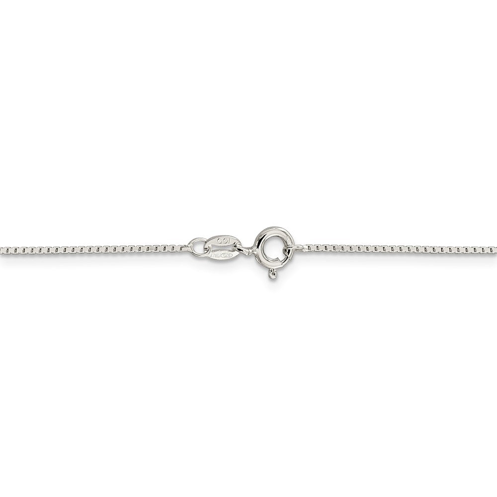 Alternate view of the 1mm Sterling Silver, Mirror Box Chain Necklace by The Black Bow Jewelry Co.