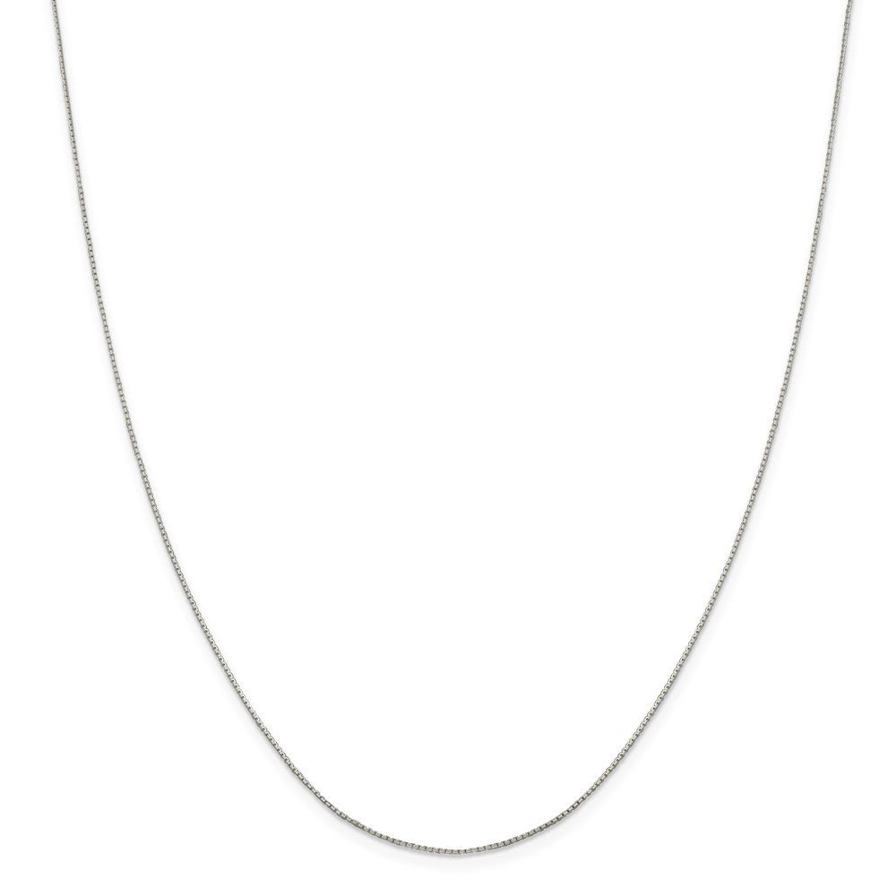 Alternate view of the 0.6mm, Sterling Silver D/C Octagon Mirror Box Chain Necklace by The Black Bow Jewelry Co.