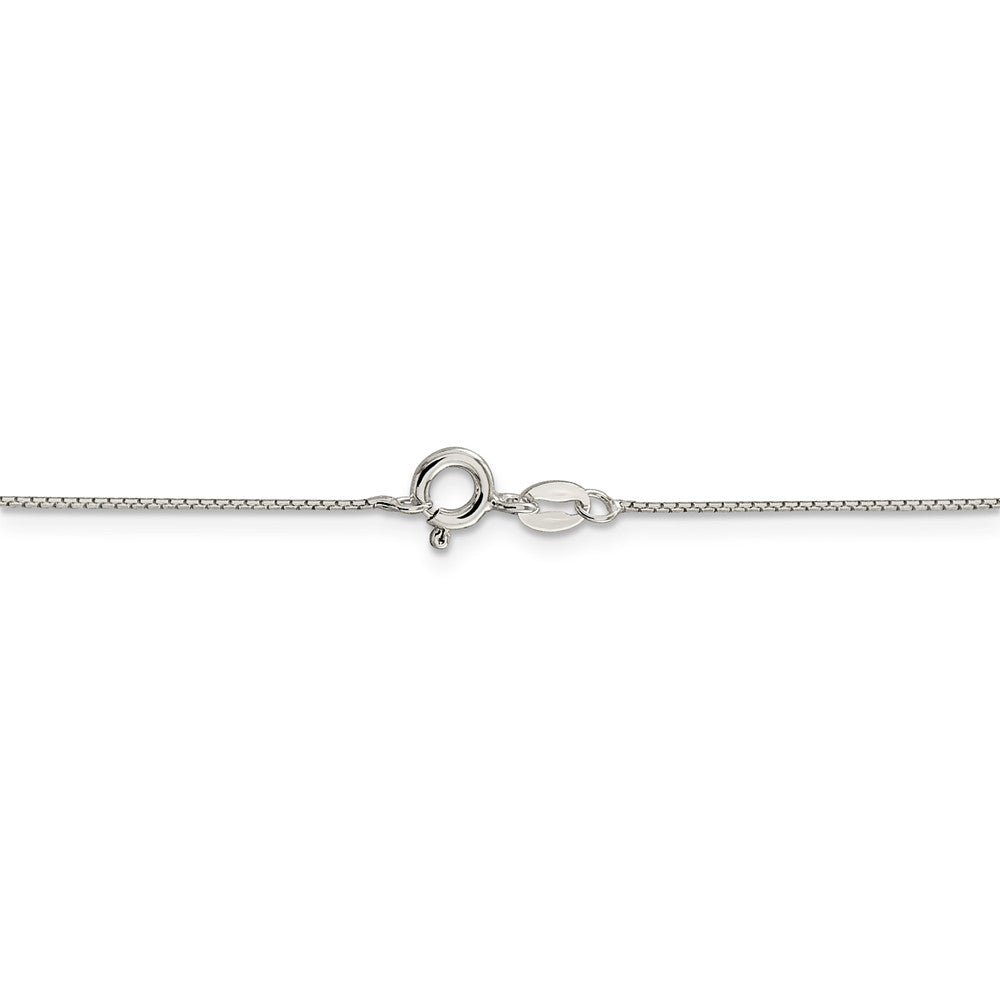 Alternate view of the 0.6mm, Sterling Silver D/C Octagon Mirror Box Chain Necklace by The Black Bow Jewelry Co.