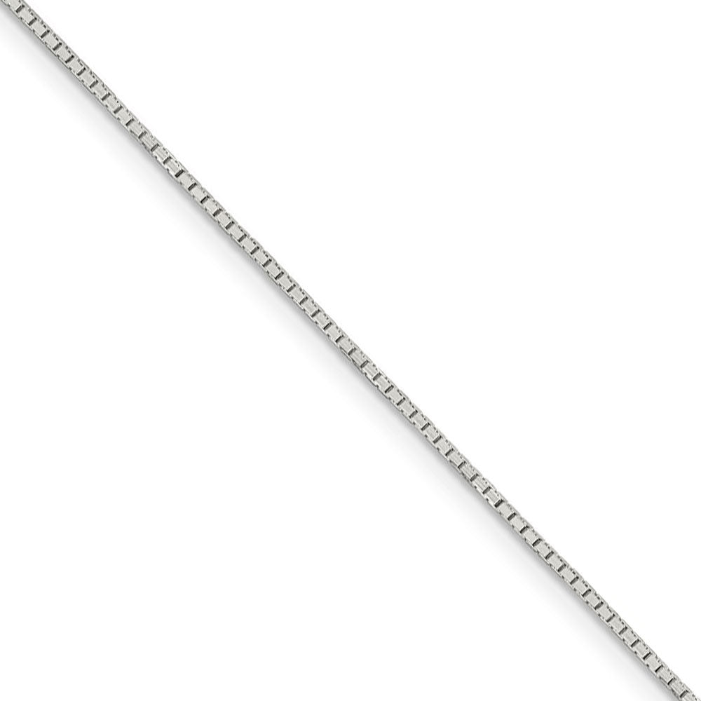 0.9mm, Sterling Silver D/C Octagon Mirror Box Chain Necklace, Item C8780 by The Black Bow Jewelry Co.