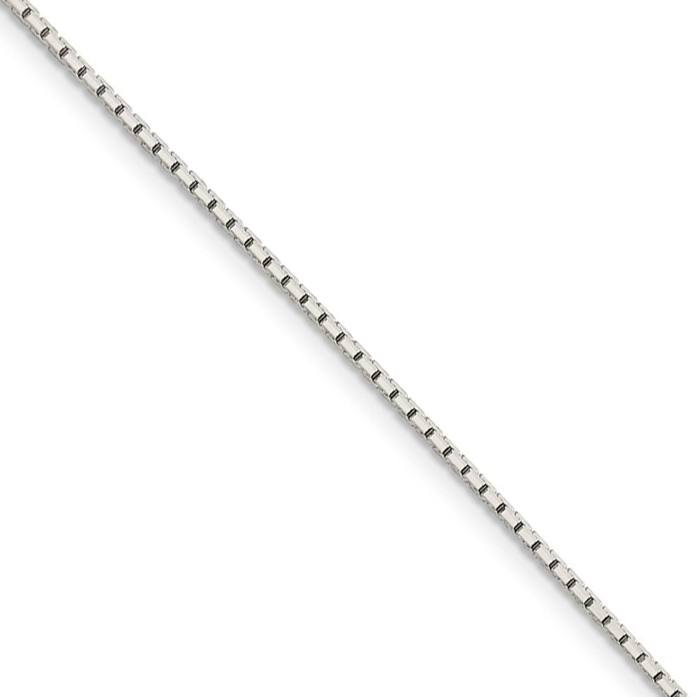 1.2mm, Sterling Silver D/C Octagon Mirror Box Chain Necklace