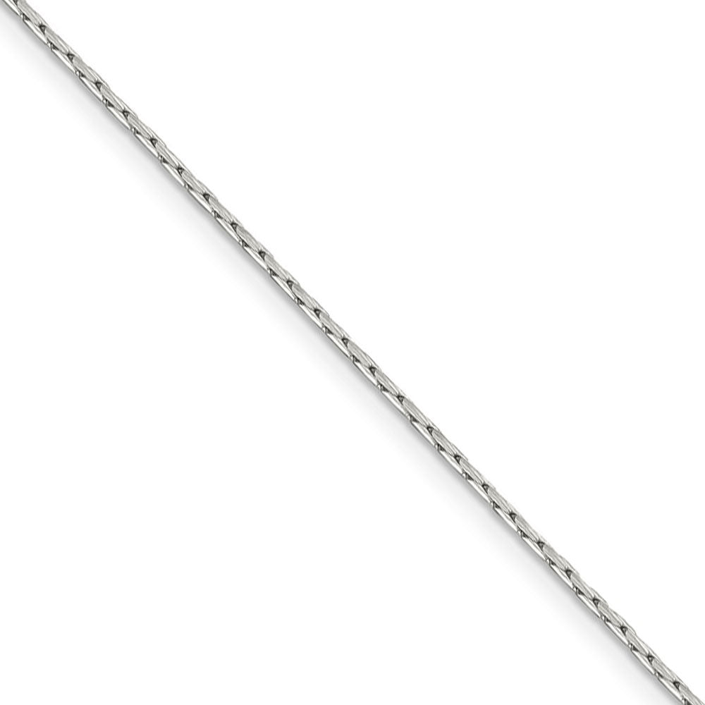 1mm, Sterling Silver Solid Round Box Chain Necklace, Item C8783 by The Black Bow Jewelry Co.