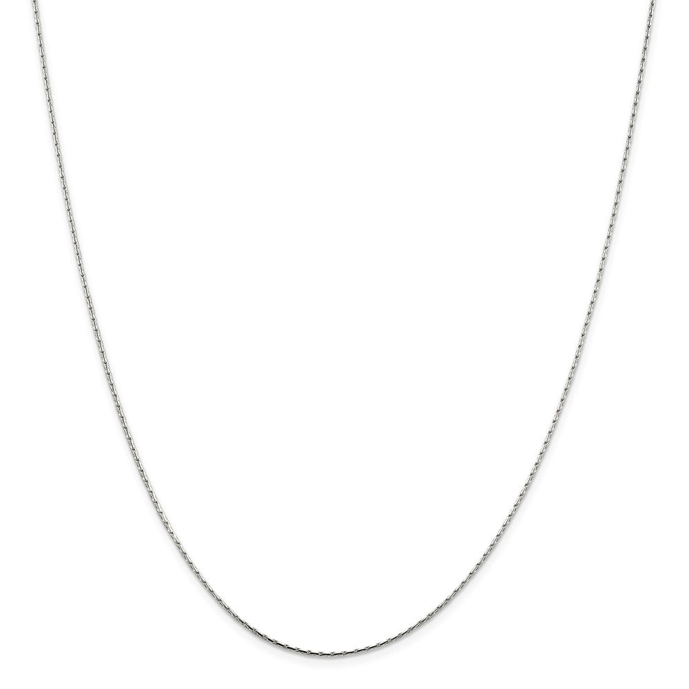 Alternate view of the 1mm, Sterling Silver Solid Round Box Chain Necklace by The Black Bow Jewelry Co.