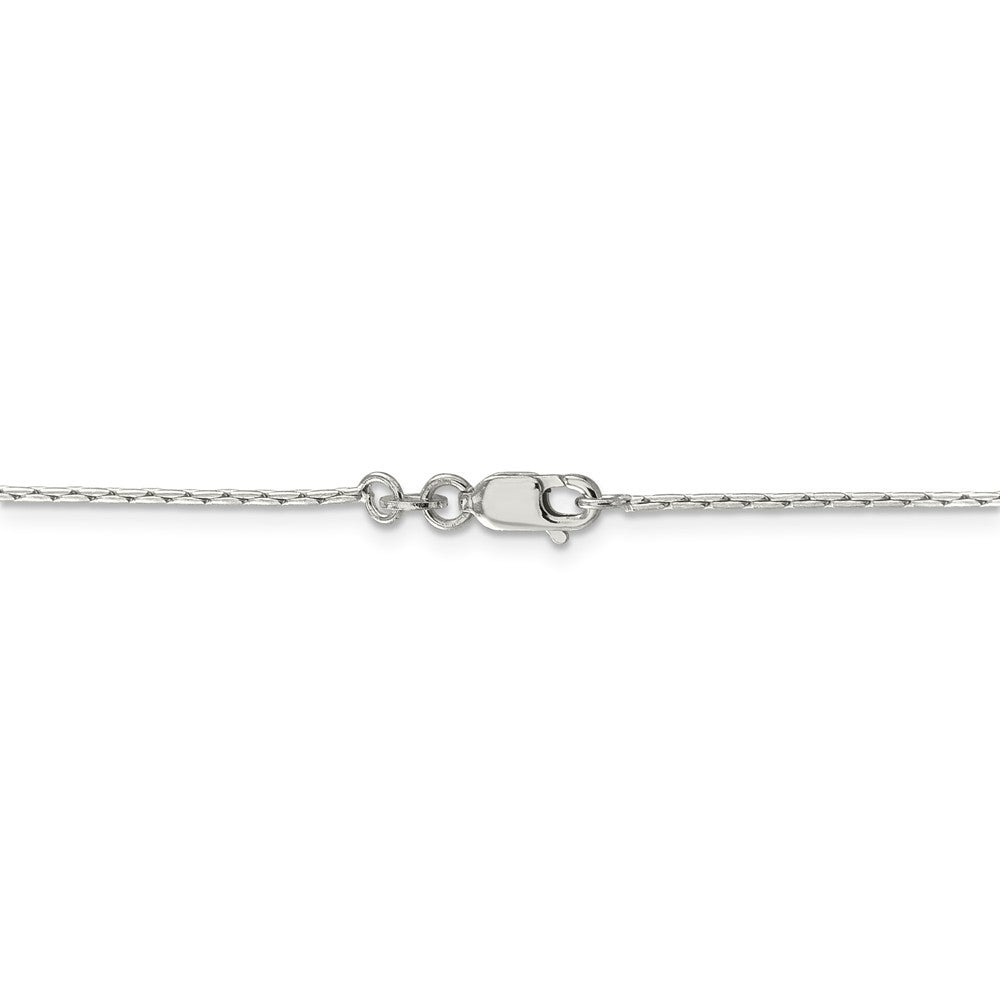 Alternate view of the 1mm, Sterling Silver Solid Round Box Chain Necklace by The Black Bow Jewelry Co.