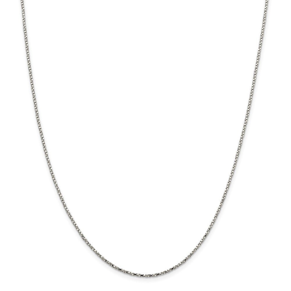 Alternate view of the 1.35mm Sterling Silver, Solid Twisted Box Chain Necklace by The Black Bow Jewelry Co.