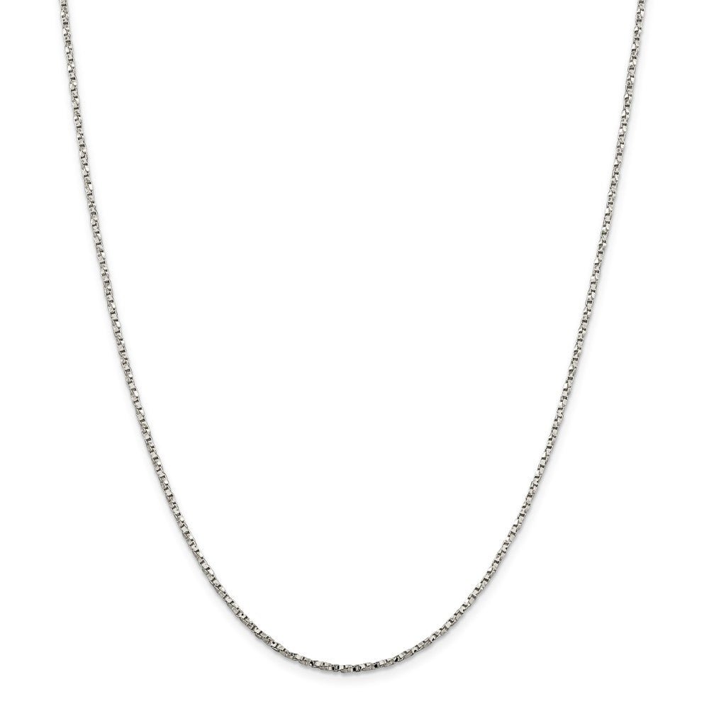 Alternate view of the 1.75mm Sterling Silver, Solid Twisted Box Chain Necklace by The Black Bow Jewelry Co.