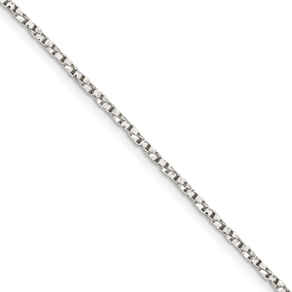 1.75mm Sterling Silver, Solid Twisted Box Chain Necklace