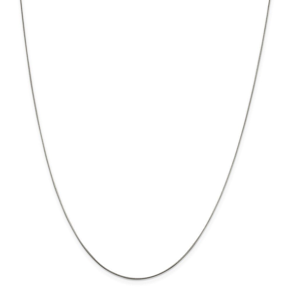 Alternate view of the 0.7mm, Sterling Silver Round Snake Chain Necklace by The Black Bow Jewelry Co.