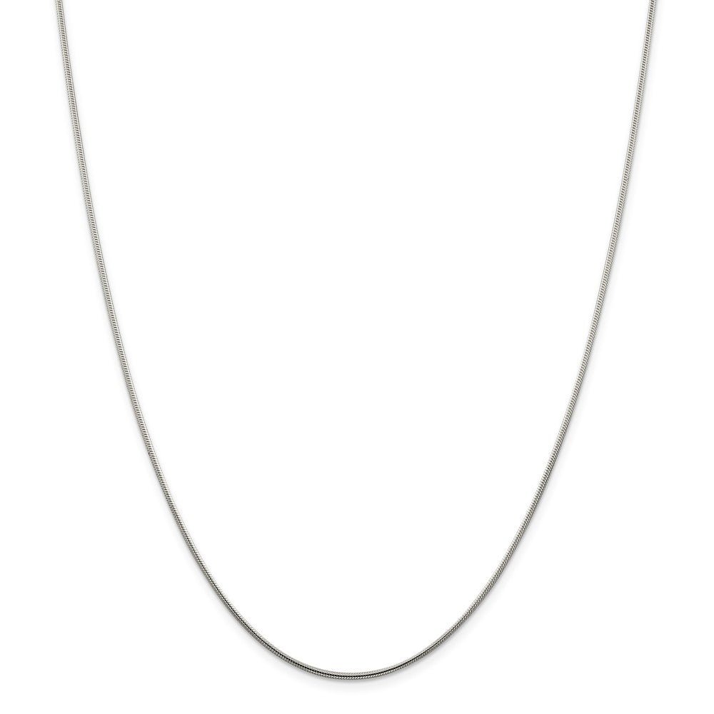 Alternate view of the 1.25mm Sterling Silver, Round Solid Snake Chain Necklace by The Black Bow Jewelry Co.