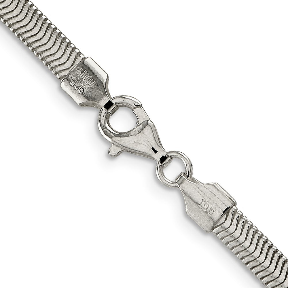 14K Solid White Gold Classic Flat Oval Snake Link Chain Necklace