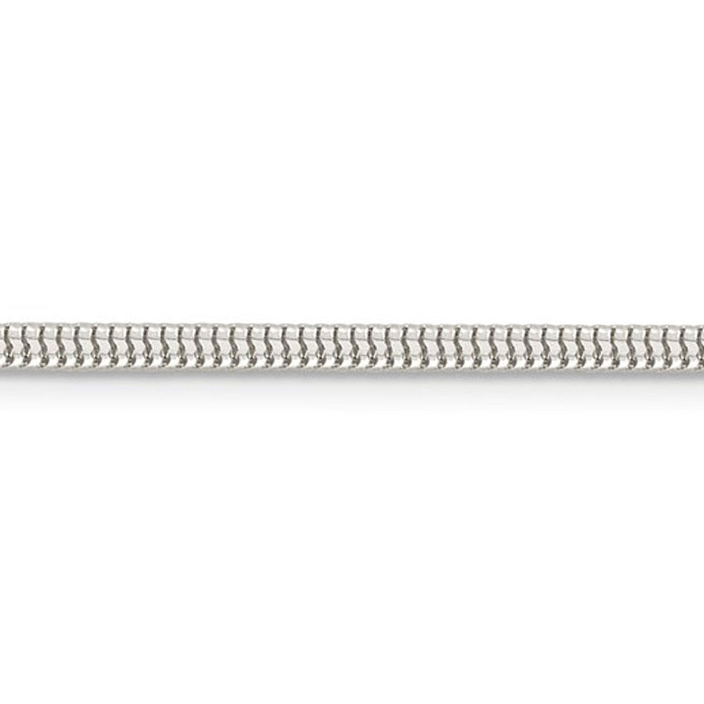 Alternate view of the 2.5mm, Sterling Silver Round Solid Snake Chain Bracelet by The Black Bow Jewelry Co.