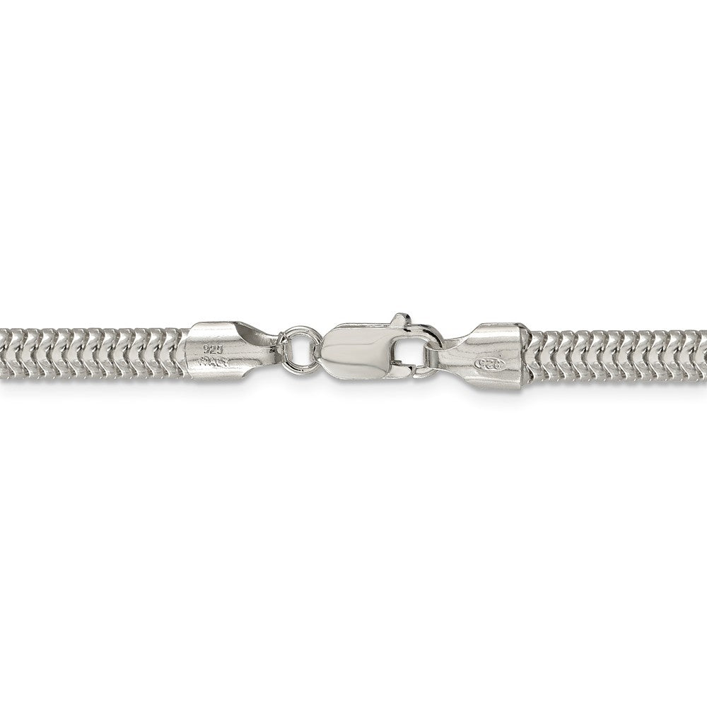 Alternate view of the Men&#39;s 5mm, Sterling Silver Round Solid Snake Chain Necklace by The Black Bow Jewelry Co.