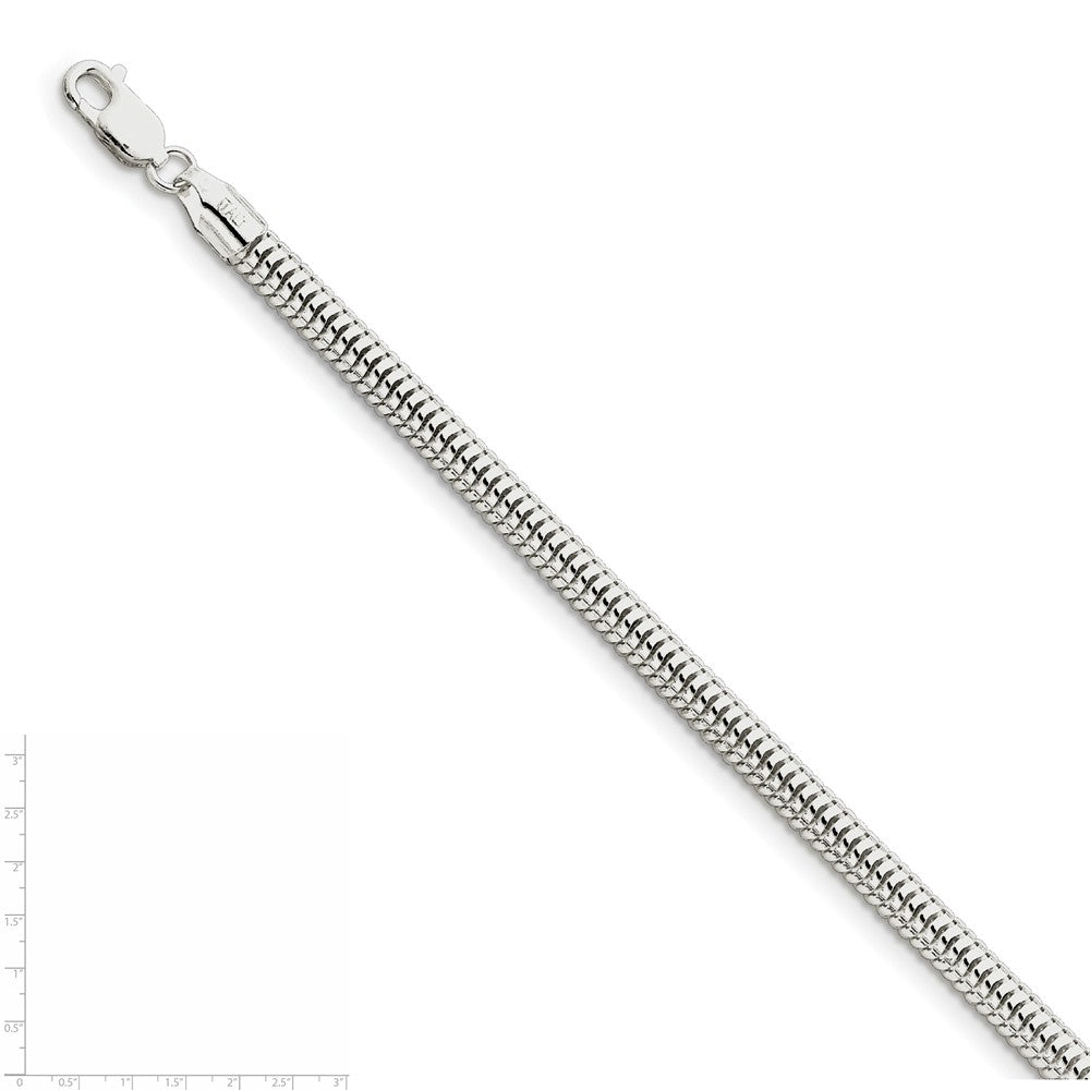 Alternate view of the Men&#39;s 5mm, Sterling Silver Round Solid Snake Chain Necklace by The Black Bow Jewelry Co.