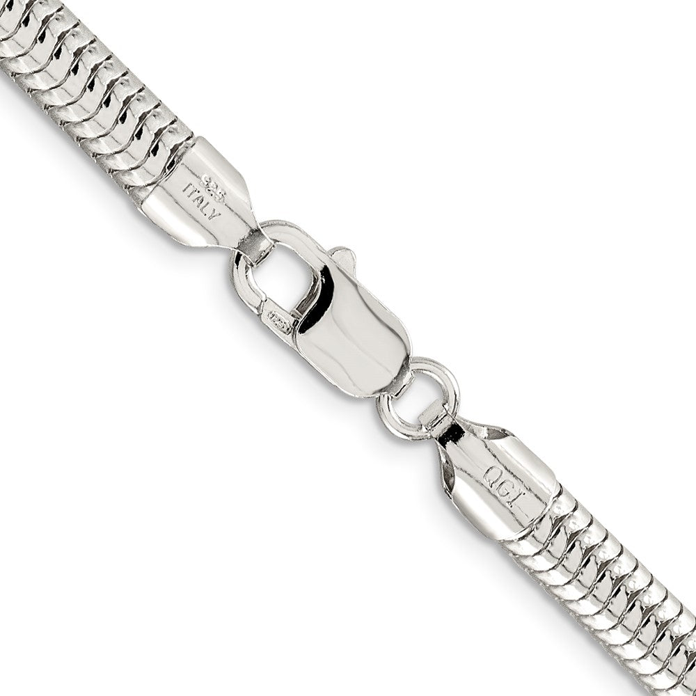 Alternate view of the Men&#39;s 6mm Sterling Silver Solid Classic Round Snake Chain Necklace by The Black Bow Jewelry Co.