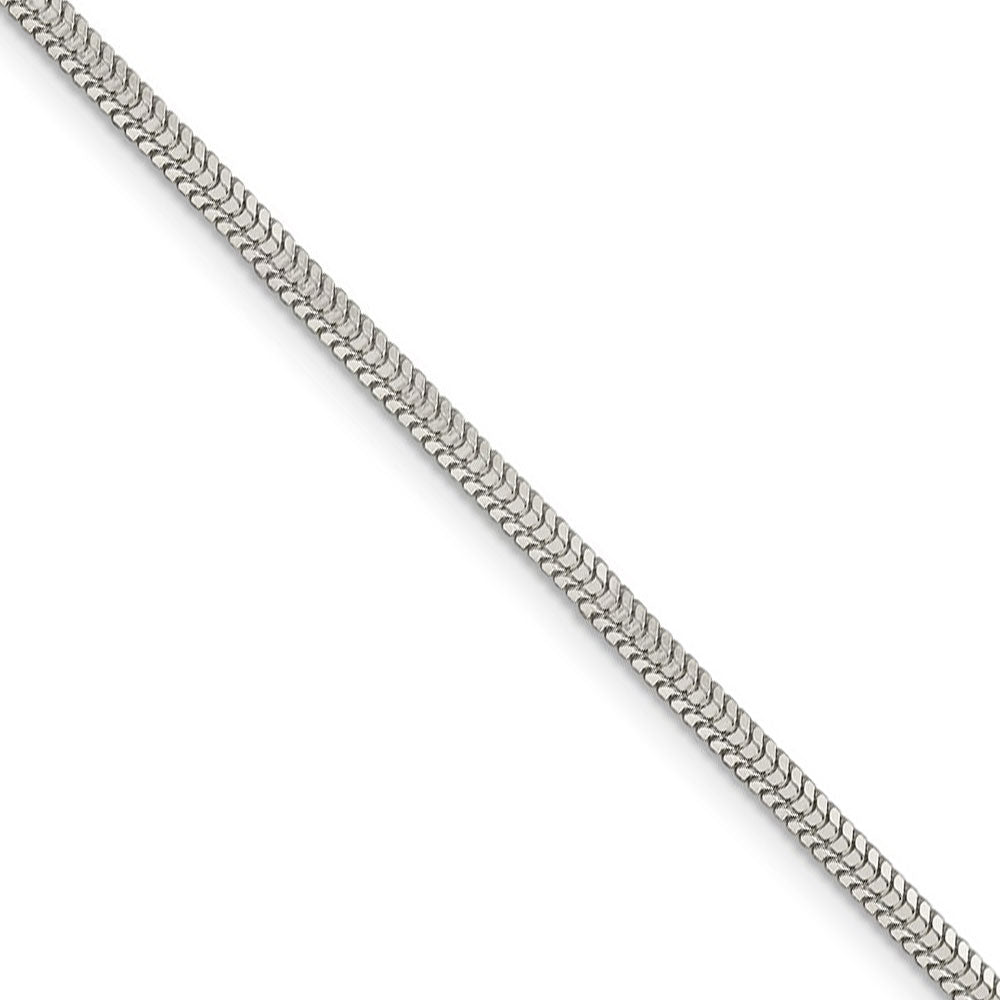 Sterling Silver 24in 2.5mm Round Snake Necklace Chain, Adult Unisex