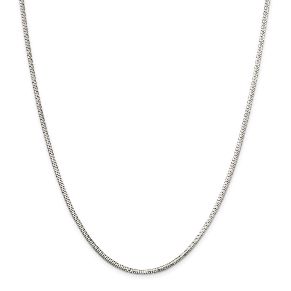 Alternate view of the 2.5mm Sterling Silver Diamond Cut Solid Round Snake Chain Necklace by The Black Bow Jewelry Co.