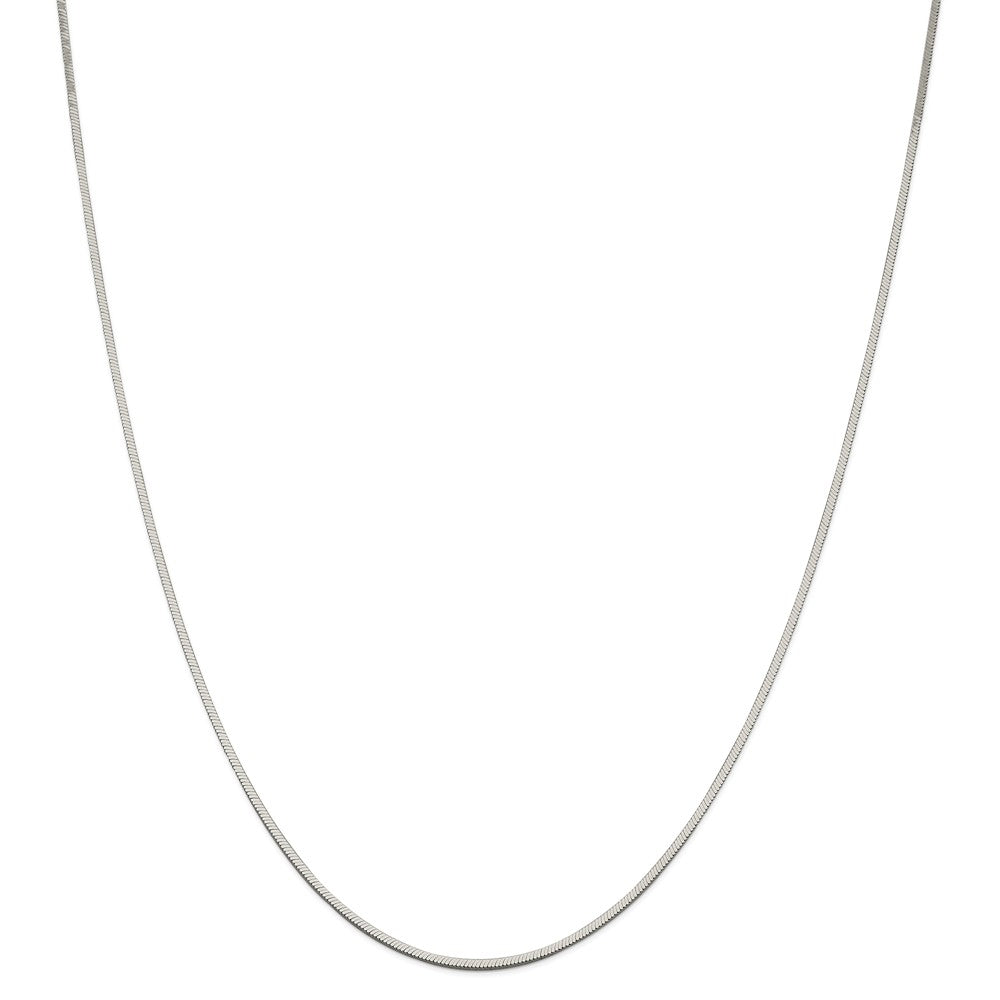 Alternate view of the 1.25mm, Sterling Silver Square Solid Snake Chain Necklace by The Black Bow Jewelry Co.