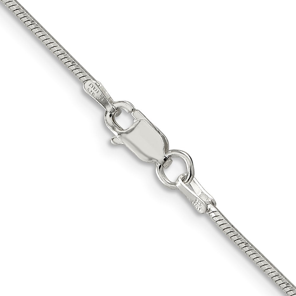 Alternate view of the 1.25mm, Sterling Silver Octagon Solid Snake Chain Anklet or Bracelet by The Black Bow Jewelry Co.