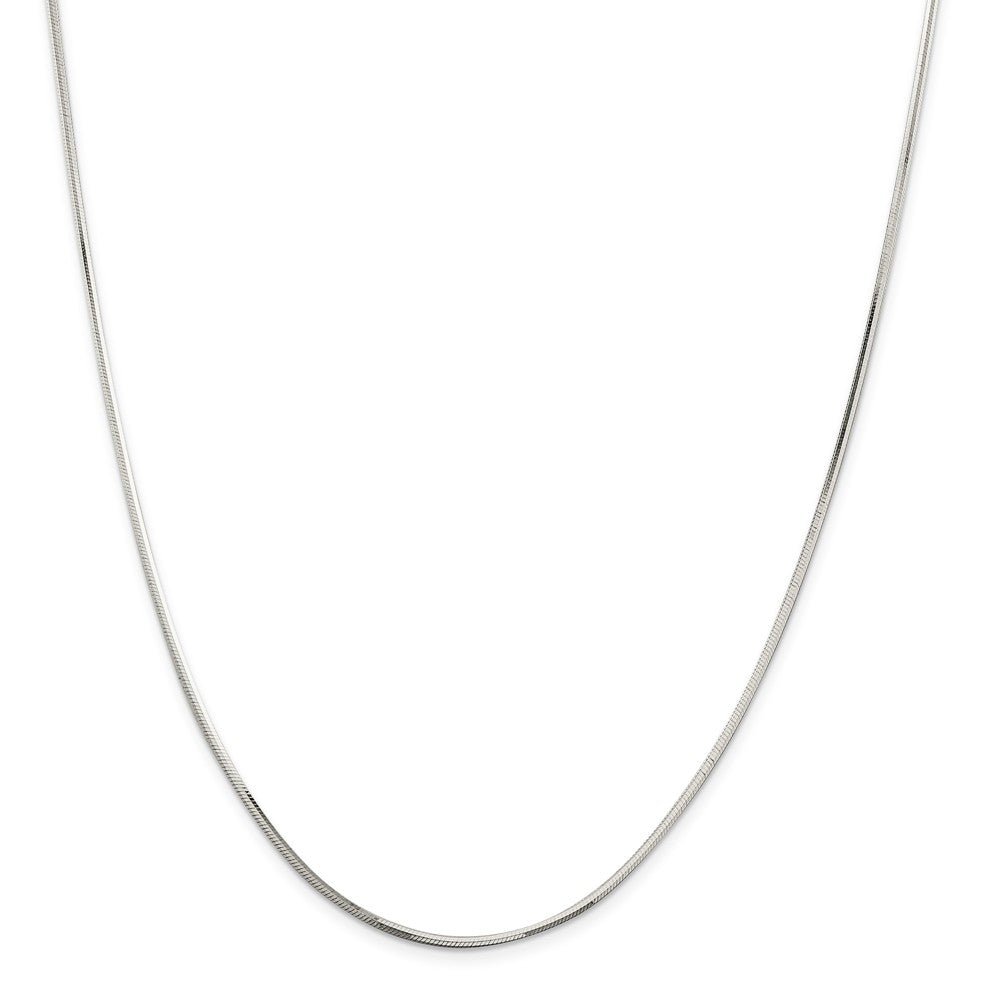 Alternate view of the 1.65mm, Sterling Silver Octagon Solid Snake Chain Necklace by The Black Bow Jewelry Co.