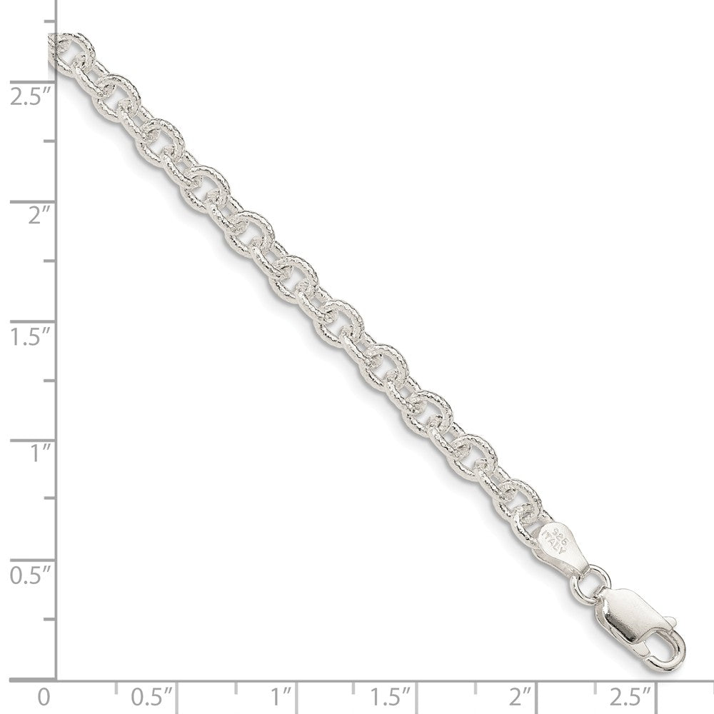 Alternate view of the 4.5mm, Sterling Silver Fancy Solid Rolo Chain Necklace by The Black Bow Jewelry Co.