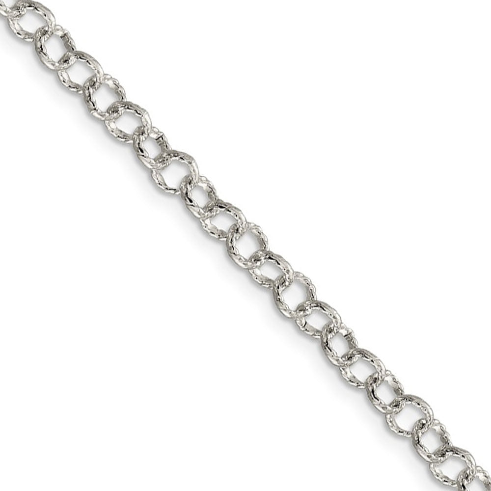 4.5mm, Sterling Silver Fancy Solid Rolo Chain Necklace