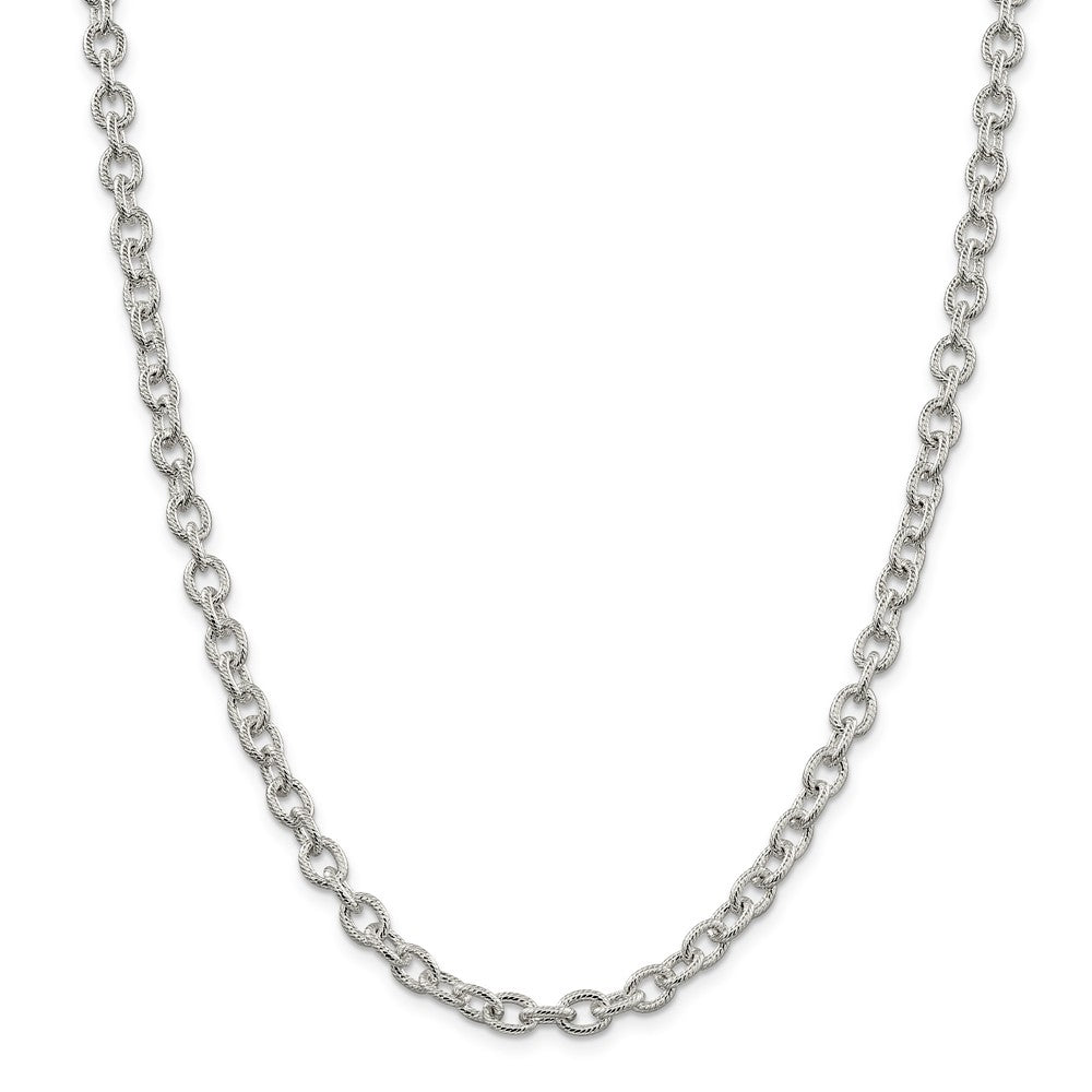 Alternate view of the Men&#39;s 6.25mm, Sterling Silver Fancy Solid Rolo Chain Necklace, 16 Inch by The Black Bow Jewelry Co.